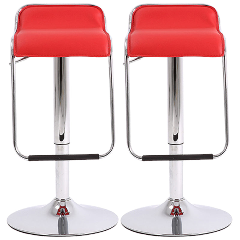 Modern Style Metal Bar Stool with Swivel and Adjustable Height Bar Stool 30-inches Red Chrome 2 Piece Set Clearhalo 'Bar Furniture' 'Bar Stools' 'bar_stools' 'furn' 'furn_bar_stools' 'furniture_bar_stools' 'Kitchen & Dining Furniture' 'kitchen&dining_furn' 'kitchen' 'kitchen_furn' Furniture' 4587782
