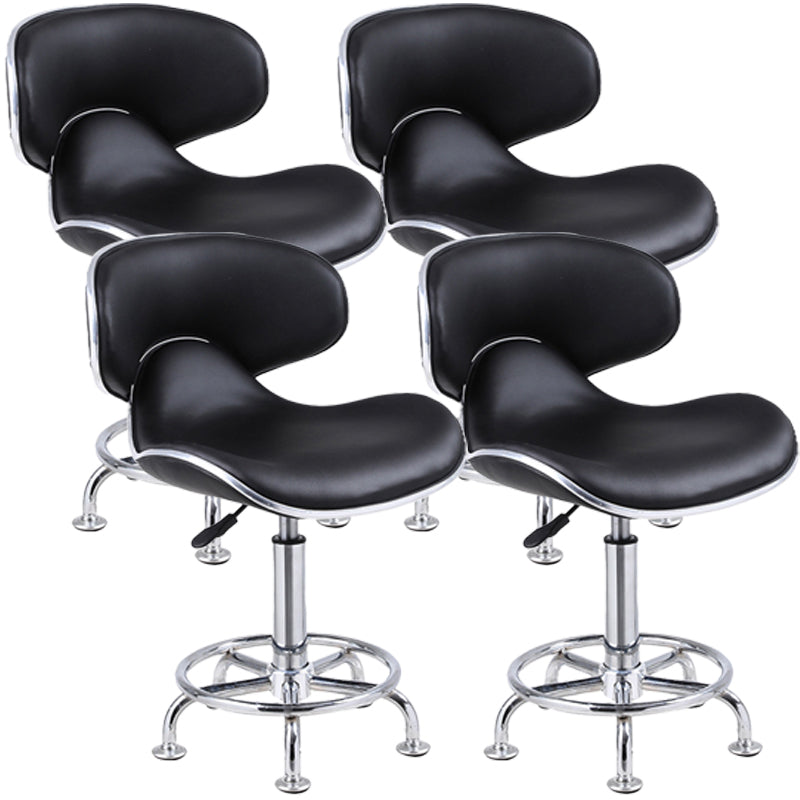 Modern Style Metal Bar Stool with Swivel and Adjustable Height Dining Room Bar Stool Matte Black 4 Piece Set Clearhalo 'Bar Furniture' 'Bar Stools' 'bar_stools' 'furn' 'furn_bar_stools' 'furniture_bar_stools' 'Kitchen & Dining Furniture' 'kitchen&dining_furn' 'kitchen' 'kitchen_furn' Furniture' 4587851