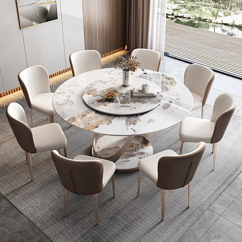 Modern 1/2/5/7/9 Pieces Table and Chair Set Sintered Stone Dining Table with Chairs 9 Pieces: Table, 8 Chairs Clearhalo 'Dining Room Sets' 'Dining Tables & Seating' 'dining_room_set' 'furn' 'furn_dining_room_set' 'Furniture' 'furniture_dining_room_set' 'Kitchen & Dining Furniture' 'kitchen&dining_furn' 'kitchen' 4587970