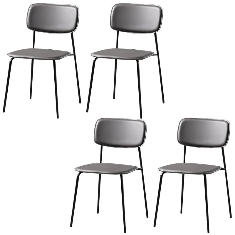 Contemporary Kitchen Chair Dining Armless Side Chairs with Metal Legs Grey 4 Piece Set Clearhalo ' kitchen&dining_furn' 'Dining Chairs' 'Dining Tables & Seating' 'dining_chair' 'furn' 'furn_dining_chair' 'Furniture' 'furniture_dining_chair' 'Kitchen & Dining Furniture' 'kitchen' 4588842