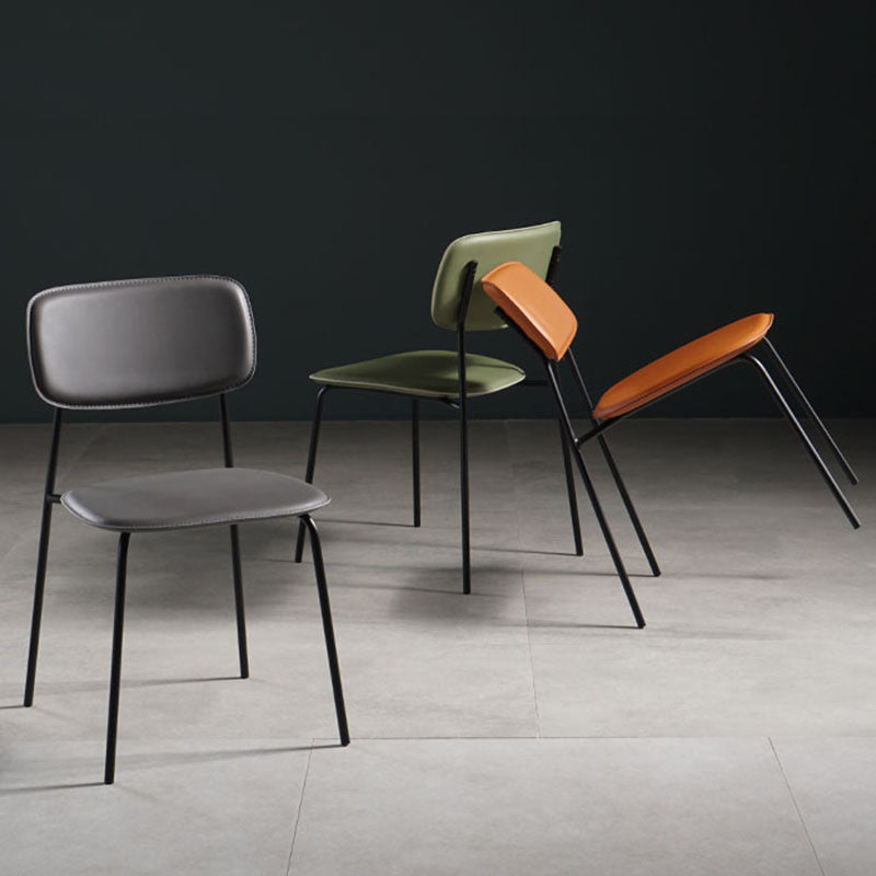 Contemporary Kitchen Chair Dining Armless Side Chairs with Metal Legs ...