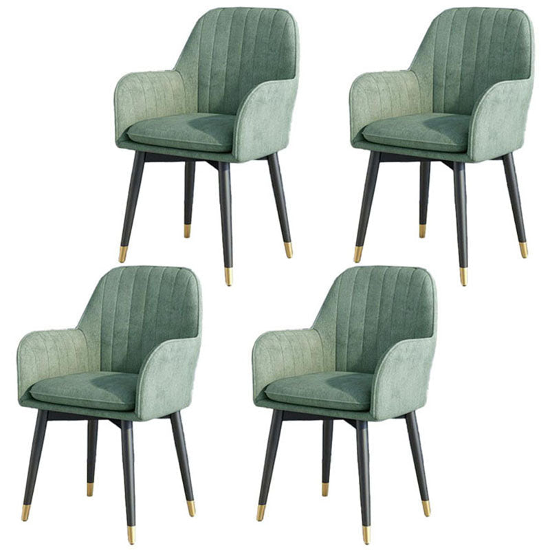 Scandinavian Fabric Dining Chairs for Home Arm Solid Back Dining Side Chair Green 4 Piece Set Clearhalo ' kitchen&dining_furn' 'Dining Chairs' 'Dining Tables & Seating' 'dining_chair' 'furn' 'furn_dining_chair' 'Furniture' 'furniture_dining_chair' 'Kitchen & Dining Furniture' 'kitchen' 4589307