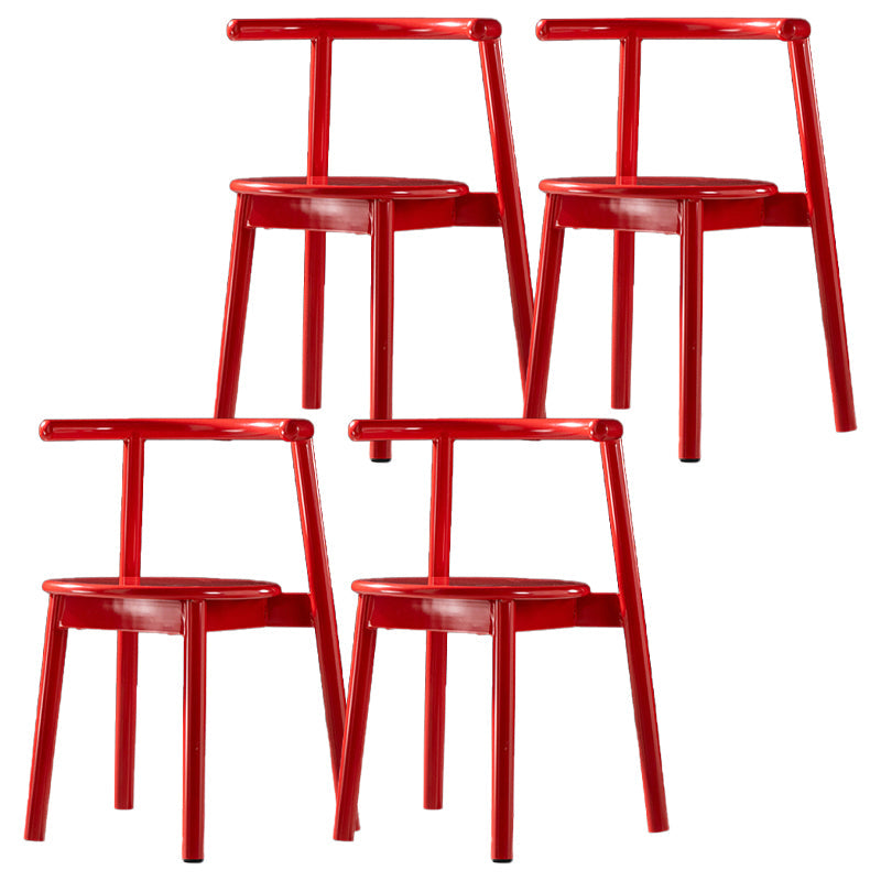 Contemporary Chairs Dining Armless Open Back Side Chairs with Metal Legs for Kitchen Red 4 Piece Set Clearhalo ' kitchen&dining_furn' 'Dining Chairs' 'Dining Tables & Seating' 'dining_chair' 'furn' 'furn_dining_chair' 'Furniture' 'furniture_dining_chair' 'Kitchen & Dining Furniture' 'kitchen' 4589346