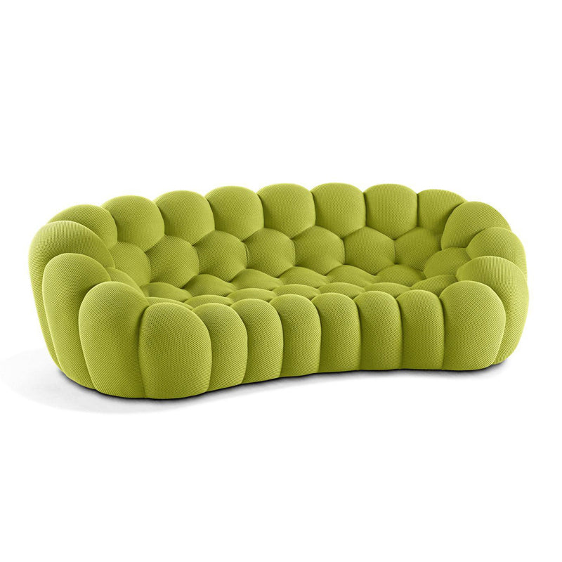 Ultra-Modern Curved Sofa 31.5"High Fabric Biscuit Back Armless Sofa Lemon Green Clearhalo 'furn' 'furn_sofas' 'Furniture' 'furniture_sofas' 'kitchen' 'kitchen_sofas' 'Living Room Furniture' 'Sofa' 'sofas' 4592097