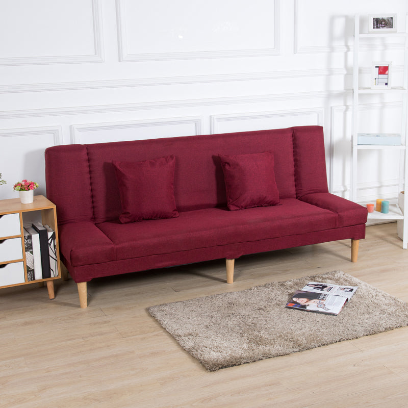 29.53" H Armless Sofa Bed with Tight Back Sofa for Living Room, Apartment Red Linen Blend Clearhalo 'furn' 'furn_sofas' 'Furniture' 'furniture_sofas' 'kitchen' 'kitchen_sofas' 'Living Room Furniture' 'Sofa' 'sofas' 4592530