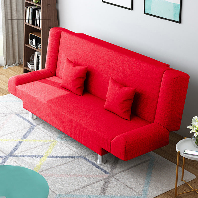 29.53" H Linen Armless Sofa with Tight Back Convertible Sofa for Living Room, Apartment Red Clearhalo 'furn' 'furn_sofas' 'Furniture' 'furniture_sofas' 'kitchen' 'kitchen_sofas' 'Living Room Furniture' 'Sofa' 'sofas' 4592546