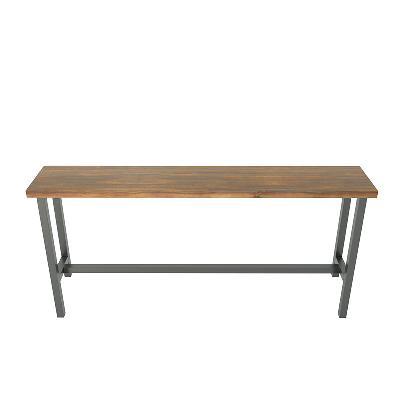 Brown Modern Style Bar Table Pine Wood and Iron Outdoor Bar Table Without Chairs Clearhalo 'Bar Furniture' 'Bar Tables' 'bar_tables' 'furn' 'furn_bar_tables' 'Furniture' 'furniture_bar_tables' 'Kitchen & Dining Furniture' 4598165