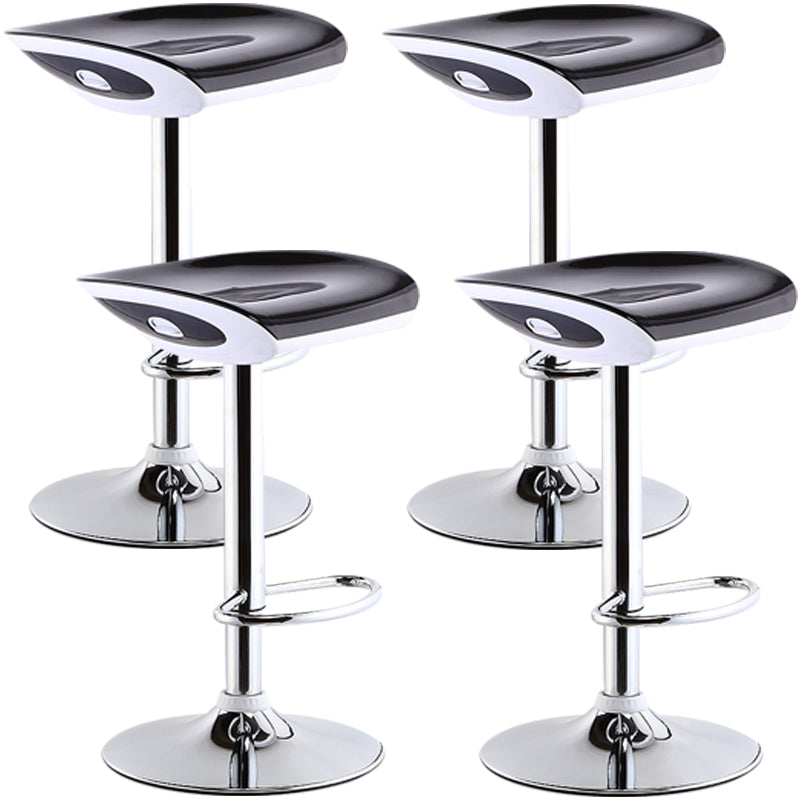 Industrial Style Bar Chair with Adjustable Height Swivel PP Seat for Counter Bar Black Silver 4 Piece Set Clearhalo 'Bar Furniture' 'Bar Stools' 'bar_stools' 'furn' 'furn_bar_stools' 'furniture_bar_stools' 'Kitchen & Dining Furniture' 'kitchen&dining_furn' 'kitchen' 'kitchen_furn' Furniture' 4598401