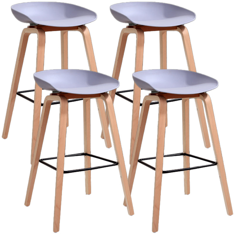 Scandinavia Style Bar-stool Wooden Legs PP Bucket Seat for Restaurant Bar Grey 4 Piece Set Bar Stool(30"H) Clearhalo 'Bar Furniture' 'Bar Stools' 'bar_stools' 'furn' 'furn_bar_stools' 'furniture_bar_stools' 'Kitchen & Dining Furniture' 'kitchen&dining_furn' 'kitchen' 'kitchen_furn' Furniture' 4598454