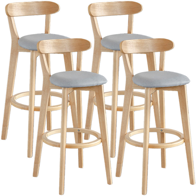 Scandinavia Style Bar-stool Wooden Legs with Low Back Footrest for Kitchen Bar Light Gray 4 Piece Set Clearhalo 'Bar Furniture' 'Bar Stools' 'bar_stools' 'furn' 'furn_bar_stools' 'furniture_bar_stools' 'Kitchen & Dining Furniture' 'kitchen&dining_furn' 'kitchen' 'kitchen_furn' Furniture' 4598493