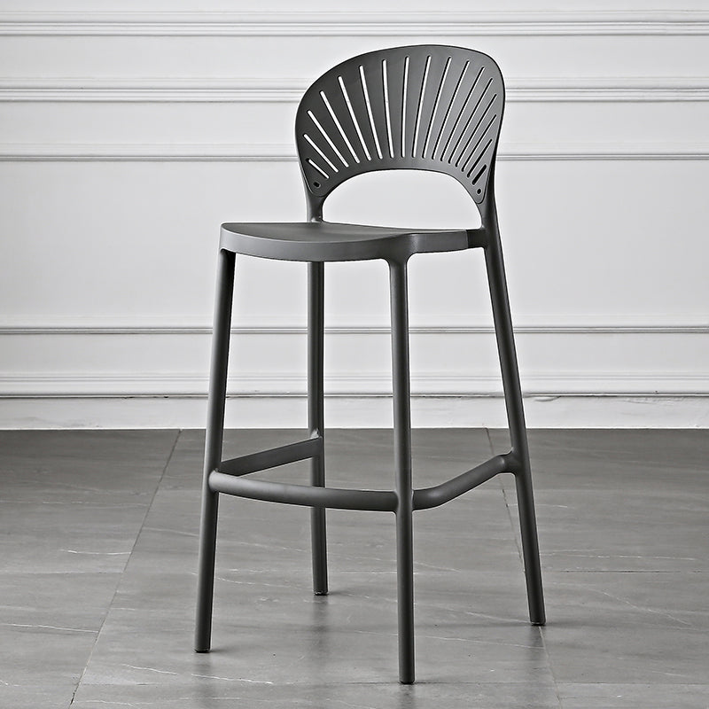 Scandinavia Style Bar-stool Plastic Single Stool with Footrest for Kitchen Bar Grey Clearhalo 'Bar Furniture' 'Bar Stools' 'bar_stools' 'furn' 'furn_bar_stools' 'furniture_bar_stools' 'Kitchen & Dining Furniture' 'kitchen&dining_furn' 'kitchen' 'kitchen_furn' Furniture' 4598552