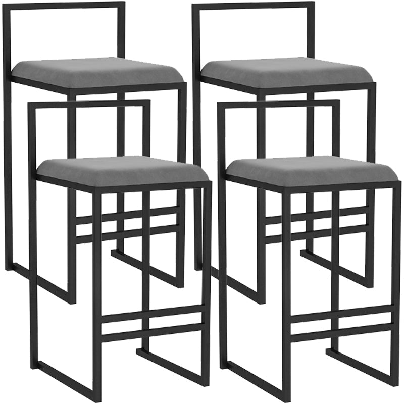 Scandinavian Style Bar-stool with Sled Legs Square Seat Counter Stool for Kitchen Bar Grey 4 Piece Set Bar Stool(30"H) Clearhalo 'Bar Furniture' 'Bar Stools' 'bar_stools' 'furn' 'furn_bar_stools' 'furniture_bar_stools' 'Kitchen & Dining Furniture' 'kitchen&dining_furn' 'kitchen' 'kitchen_furn' Furniture' 4598667