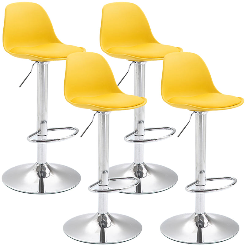 Scandinavian Style Bar-stool with Leather Seat Counter Stool for Kitchen Bar Yellow Iron 4 Piece Set Clearhalo 'Bar Furniture' 'Bar Stools' 'bar_stools' 'furn' 'furn_bar_stools' 'furniture_bar_stools' 'Kitchen & Dining Furniture' 'kitchen&dining_furn' 'kitchen' 'kitchen_furn' Furniture' 4598704