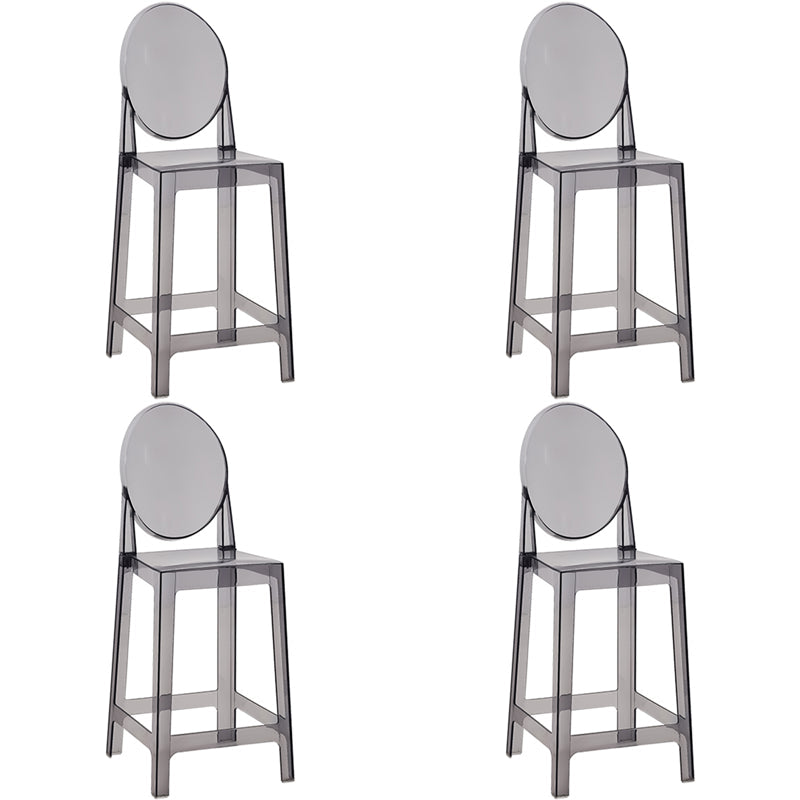 Nordic Plastic Full Back Barstool 26" H Indoor Tall Stool with Square Seat Smoke Gray 4 Piece Set Clearhalo 'Bar Furniture' 'Bar Stools' 'bar_stools' 'furn' 'furn_bar_stools' 'furniture_bar_stools' 'Kitchen & Dining Furniture' 'kitchen&dining_furn' 'kitchen' 'kitchen_furn' Furniture' 4598838