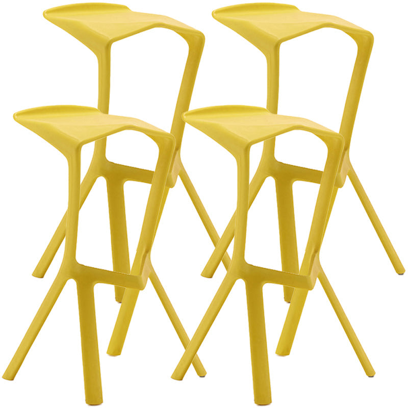 Contemporary Macron Stackable Counter Stools Matte Finish Indoor Bar Stool Yellow 4 Piece Set Clearhalo 'Bar Furniture' 'Bar Stools' 'bar_stools' 'furn' 'furn_bar_stools' 'furniture_bar_stools' 'Kitchen & Dining Furniture' 'kitchen&dining_furn' 'kitchen' 'kitchen_furn' Furniture' 4599003