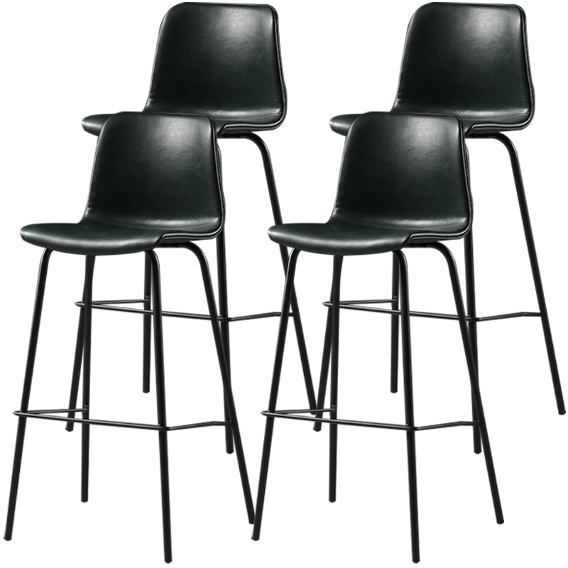 Distressed Leather Simple Barstool Nordic Indoor Tall Stool with Bucket Seat Blackish Green 4 Piece Set Bar Stool(30"H) Clearhalo 'Bar Furniture' 'Bar Stools' 'bar_stools' 'furn' 'furn_bar_stools' 'furniture_bar_stools' 'Kitchen & Dining Furniture' 'kitchen&dining_furn' 'kitchen' 'kitchen_furn' Furniture' 4599027