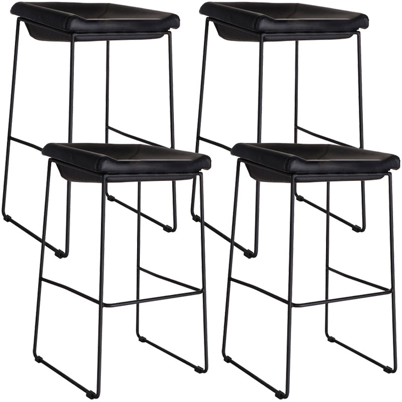 Industrial Style Barstool Indoor Metal Black 4 Legs Bar Stool for Restaurant Black 4 Piece Set Clearhalo 'Bar Furniture' 'Bar Stools' 'bar_stools' 'furn' 'furn_bar_stools' 'furniture_bar_stools' 'Kitchen & Dining Furniture' 'kitchen&dining_furn' 'kitchen' 'kitchen_furn' Furniture' 4599263