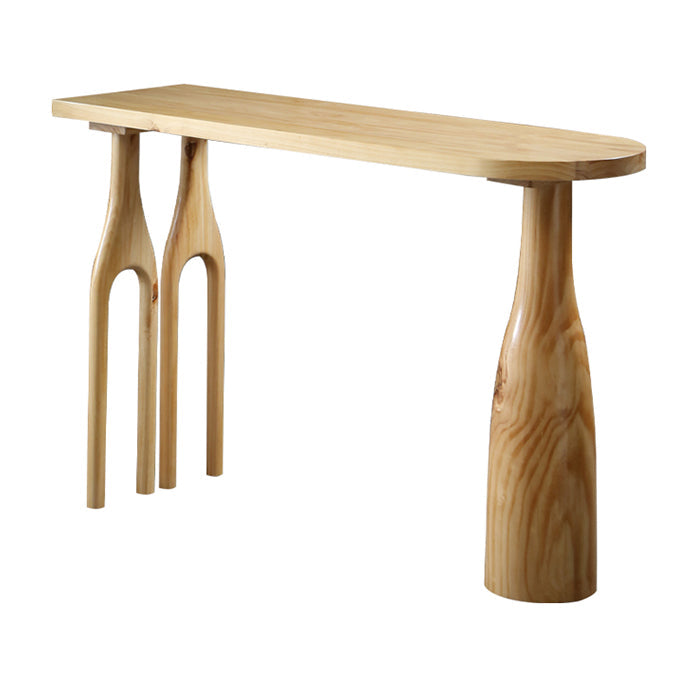 Solid Wood Counter Table with Specialty Table Top Legs Table - 41.3" H 78.7"L x 19.7"W x 41.3"H Without Chairs Clearhalo 'Bar Furniture' 'Bar Tables' 'bar_tables' 'furn' 'furn_bar_tables' 'Furniture' 'furniture_bar_tables' 'Kitchen & Dining Furniture' 4610954