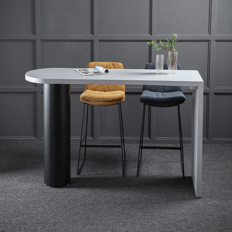 Industrial Wood Pub Table with Specialty Table Top Double Pedestal Table - 41.3" H 78.7"L x 19.7"W x 41.3"H Without Chairs Clearhalo 'Bar Furniture' 'Bar Tables' 'bar_tables' 'furn' 'furn_bar_tables' 'Furniture' 'furniture_bar_tables' 'Kitchen & Dining Furniture' 4611011