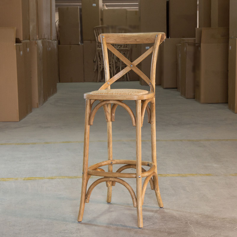 Contemporary Solid Wood Bar Stool Bristol Bar Stool with Wood Seat and Footrest Wood Clearhalo 'Bar Furniture' 'Bar Stools' 'bar_stools' 'furn' 'furn_bar_stools' 'furniture_bar_stools' 'Kitchen & Dining Furniture' 'kitchen&dining_furn' 'kitchen' 'kitchen_furn' Furniture' 4611548