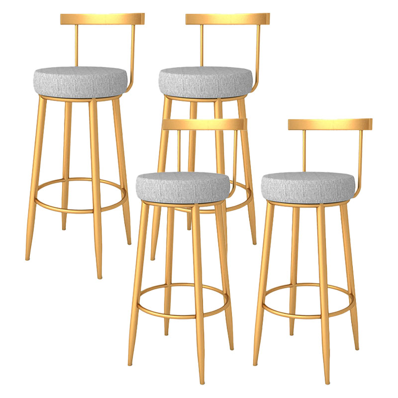 Modern Style Metal Bar Stool with Footrest and Low Back Casual Bar Stool Light Gray 4 Piece Set Clearhalo 'Bar Furniture' 'Bar Stools' 'bar_stools' 'furn' 'furn_bar_stools' 'furniture_bar_stools' 'Kitchen & Dining Furniture' 'kitchen&dining_furn' 'kitchen' 'kitchen_furn' Furniture' 4611639