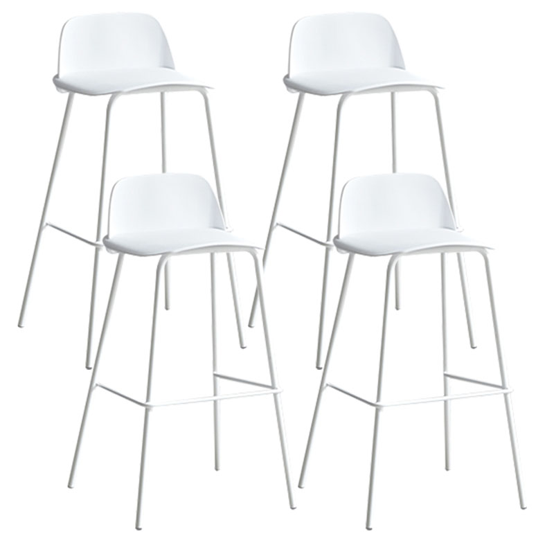 Contemporary Metal Plastic Barstool Bristol Bar Stool with Footrest and Low Back White 4 Piece Set Clearhalo 'Bar Furniture' 'Bar Stools' 'bar_stools' 'furn' 'furn_bar_stools' 'furniture_bar_stools' 'Kitchen & Dining Furniture' 'kitchen&dining_furn' 'kitchen' 'kitchen_furn' Furniture' 4611699