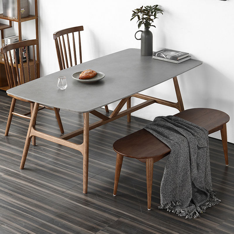1/4/5 Pieces Solid Wood Table Set Rectangular Dining Chairs Set for Home 4 Pieces: Table, 2 Stools, 1 Bench Clearhalo 'Dining Room Sets' 'Dining Tables & Seating' 'dining_room_set' 'furn' 'furn_dining_room_set' 'Furniture' 'furniture_dining_room_set' 'Kitchen & Dining Furniture' 'kitchen&dining_furn' 'kitchen' 4612270