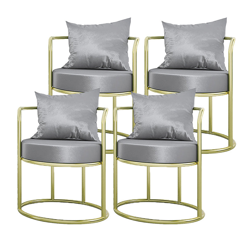 Glam Metal Dining Room Chairs Velvet Side Chair for Home Use Grey 4 Piece Set Clearhalo ' kitchen&dining_furn' 'Dining Chairs' 'Dining Tables & Seating' 'dining_chair' 'furn' 'furn_dining_chair' 'Furniture' 'furniture_dining_chair' 'Kitchen & Dining Furniture' 'kitchen' 4613311