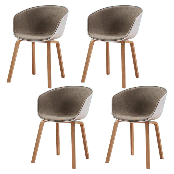 Contemporary Style Chair Dining Arm Chair with Wooden Legs for Kitchen Light Brown 4 Piece Set Clearhalo ' kitchen&dining_furn' 'Dining Chairs' 'Dining Tables & Seating' 'dining_chair' 'furn' 'furn_dining_chair' 'Furniture' 'furniture_dining_chair' 'Kitchen & Dining Furniture' 'kitchen' 4613343