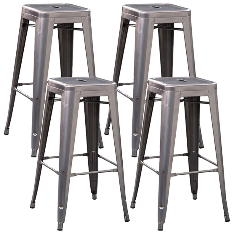 Industrial Style Armless Barstool Iron Counter Stools for Coffee Shop Silver 4 Piece Set Clearhalo 'Bar Furniture' 'Bar Stools' 'bar_stools' 'furn' 'furn_bar_stools' 'furniture_bar_stools' 'Kitchen & Dining Furniture' 'kitchen&dining_furn' 'kitchen' 'kitchen_furn' Furniture' 4620540