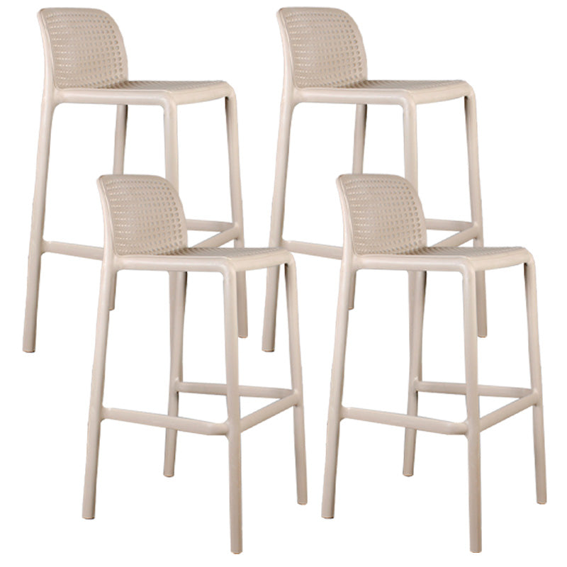 Nordic Macron Stackable Counter Stools Colorful Indoor Plastic Bar Stool Sand 4 Piece Set Bar Stool(30"H) Clearhalo 'Bar Furniture' 'Bar Stools' 'bar_stools' 'furn' 'furn_bar_stools' 'furniture_bar_stools' 'Kitchen & Dining Furniture' 'kitchen&dining_furn' 'kitchen' 'kitchen_furn' Furniture' 4620598