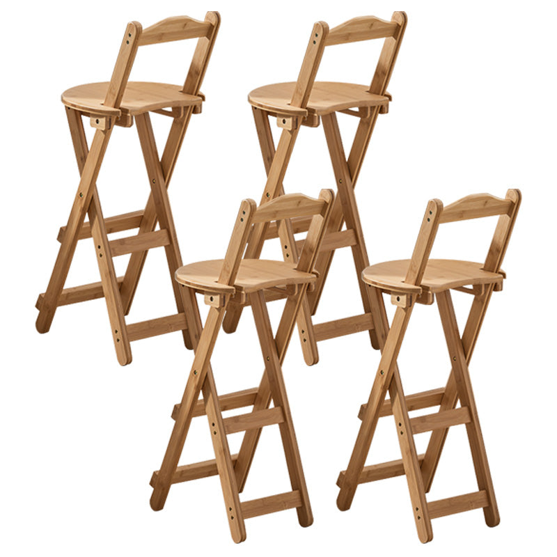 Indoor Minimalism Bar Stool Armless Wood Backrest Folding Counter Stool Natural 4 Piece Set Bar Stool(30"H) Clearhalo 'Bar Furniture' 'Bar Stools' 'bar_stools' 'furn' 'furn_bar_stools' 'furniture_bar_stools' 'Kitchen & Dining Furniture' 'kitchen&dining_furn' 'kitchen' 'kitchen_furn' Furniture' 4620619
