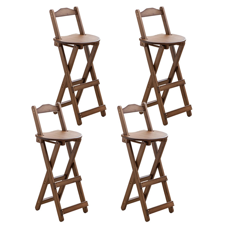Contemporary Solid Wood Folding Barstools Folding Kitchen Bar Stool Tan 4 Piece Set Bar Stool(30"H) Clearhalo 'Bar Furniture' 'Bar Stools' 'bar_stools' 'furn' 'furn_bar_stools' 'furniture_bar_stools' 'Kitchen & Dining Furniture' 'kitchen&dining_furn' 'kitchen' 'kitchen_furn' Furniture' 4620678