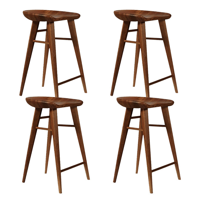 Modern Style Solid Wood Bar Stool with Footrest Living Room Bar Stool Walnut 4 Piece Set Bar Stool(30"H) Clearhalo 'Bar Furniture' 'Bar Stools' 'bar_stools' 'furn' 'furn_bar_stools' 'furniture_bar_stools' 'Kitchen & Dining Furniture' 'kitchen&dining_furn' 'kitchen' 'kitchen_furn' Furniture' 4620864