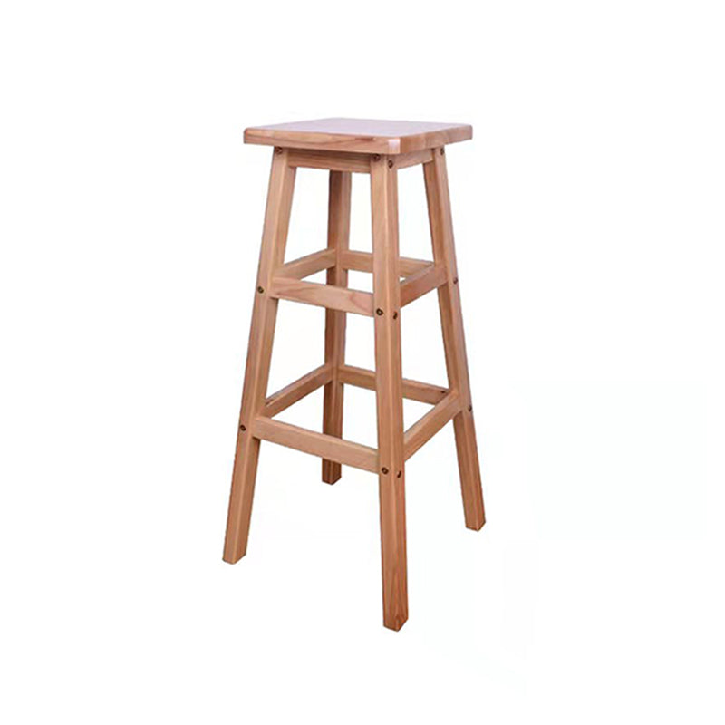 Modern Armless Backless Counter Stool Wood Bar Stool with Footrest Square Clearhalo 'Bar Furniture' 'Bar Stools' 'bar_stools' 'furniture_bar_stools' 'Kitchen & Dining Furniture' 'kitchen&dining_furn' 'kitchen' 'kitchen_furn' Furniture' 4620923