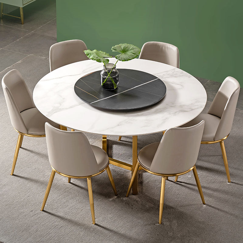 1/2/4/5/7 Pcs Dining Chairs Set Round Sintered Stone Top Dining Room Set 7 Pieces: Table, 6 Chairs Clearhalo 'Dining Room Sets' 'Dining Tables & Seating' 'dining_room_set' 'furn' 'furn_dining_room_set' 'Furniture' 'furniture_dining_room_set' 'Kitchen & Dining Furniture' 'kitchen&dining_furn' 'kitchen' 4621180