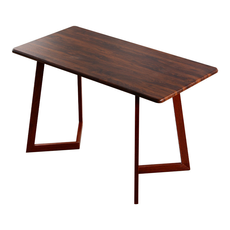 Industrial Kitchen Wood Table for Restaurant Dining Table with Wooden Base Double Pedestal Brown 47.2"L x 23.6"W x 29.5"H Clearhalo ' dining_table' 'Dining Tables & Seating' 'Dining Tables' 'furn' 'furn_dining_table' 'Furniture' 'furniture_dining_table' 'Kitchen & Dining Furniture' 'kitchen&dining_furn' 'kitchen' 'kitchen_dining_table' 4621489