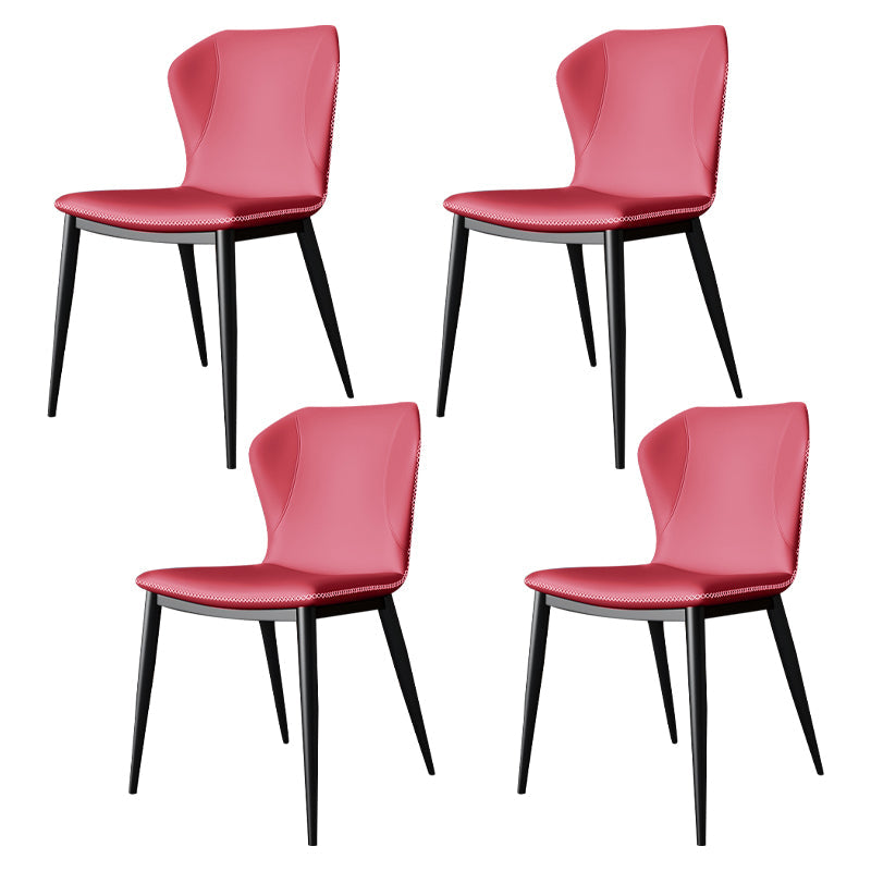 Modern Leather Home Side Chair Wingback Matte Finish Dining Chair Red 4 Piece Set Clearhalo ' kitchen&dining_furn' 'Dining Chairs' 'Dining Tables & Seating' 'dining_chair' 'furn' 'furn_dining_chair' 'Furniture' 'furniture_dining_chair' 'Kitchen & Dining Furniture' 'kitchen' 4621949