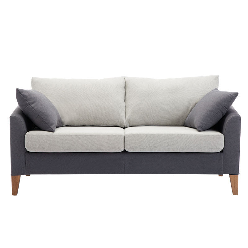 Modern Style Rectangular Sofa with Wooden Base and Namib Cushion Gray-White Clearhalo 'furn' 'furn_sofas' 'Furniture' 'furniture_sofas' 'kitchen' 'kitchen_sofas' 'Living Room Furniture' 'Sofa' 'sofas' 4625794