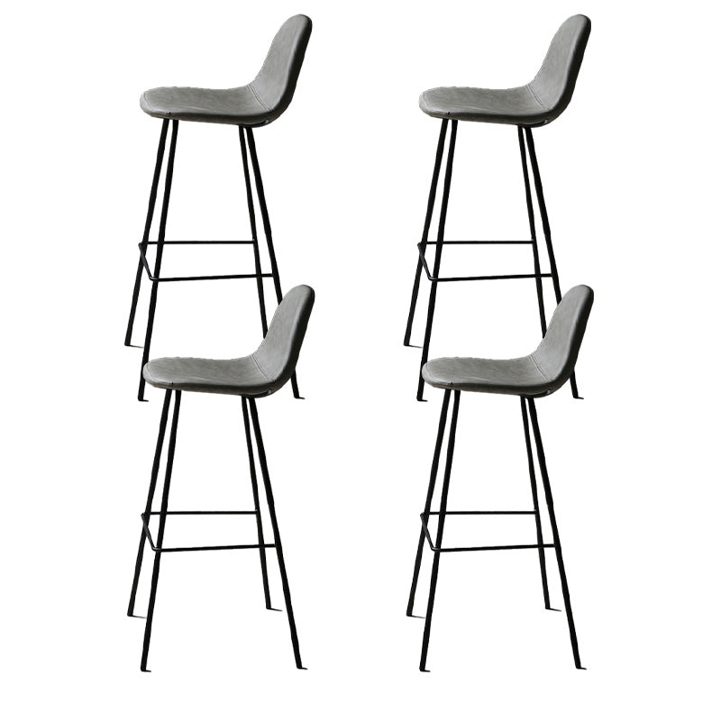 Industrial Style Bar-stool Iron Legs Counter Stool for Kitchen Bar Light Gray 4 Piece Set Bar Stool(30"H) Clearhalo 'Bar Furniture' 'Bar Stools' 'bar_stools' 'furn' 'furn_bar_stools' 'furniture_bar_stools' 'Kitchen & Dining Furniture' 'kitchen&dining_furn' 'kitchen' 'kitchen_furn' Furniture' 4639031