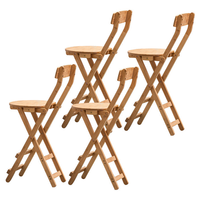 Contemporary Solid Wood Folding Bar Stool Indoor Barstools With Low Back Light Tan 4 Piece Set Counter Stool (24"H) Clearhalo 'Bar Furniture' 'Bar Stools' 'bar_stools' 'furn' 'furn_bar_stools' 'furniture_bar_stools' 'Kitchen & Dining Furniture' 'kitchen&dining_furn' 'kitchen' 'kitchen_furn' Furniture' 4639780