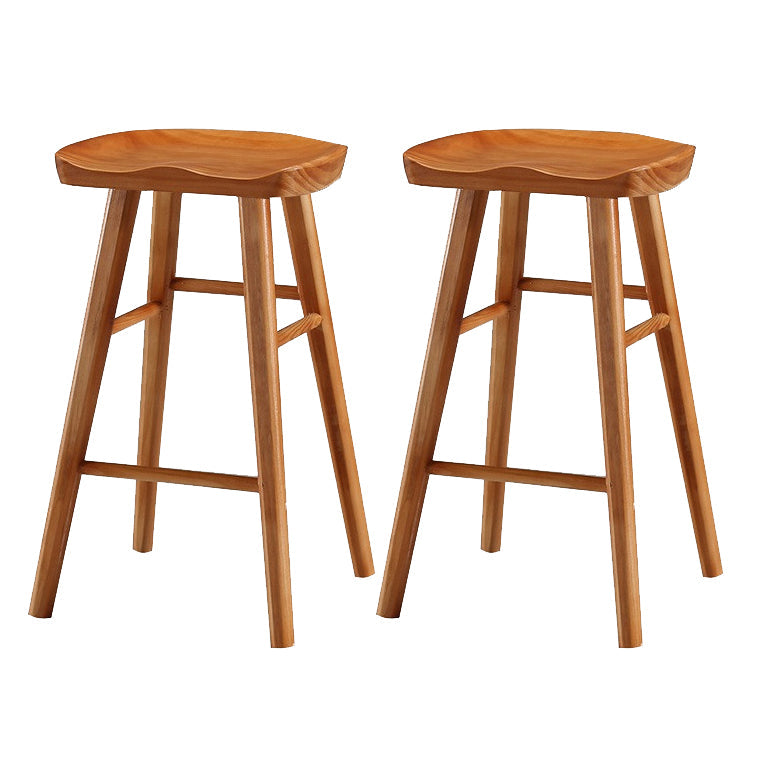 Modern Style Solid Wood Bar Stool with Footrest Living Room Simple Bar Stool 30-inches Light Brown 2 Piece Set Short Stool(22"H) Clearhalo 'Bar Furniture' 'Bar Stools' 'bar_stools' 'furn' 'furn_bar_stools' 'furniture_bar_stools' 'Kitchen & Dining Furniture' 'kitchen&dining_furn' 'kitchen' 'kitchen_furn' Furniture' 4639804
