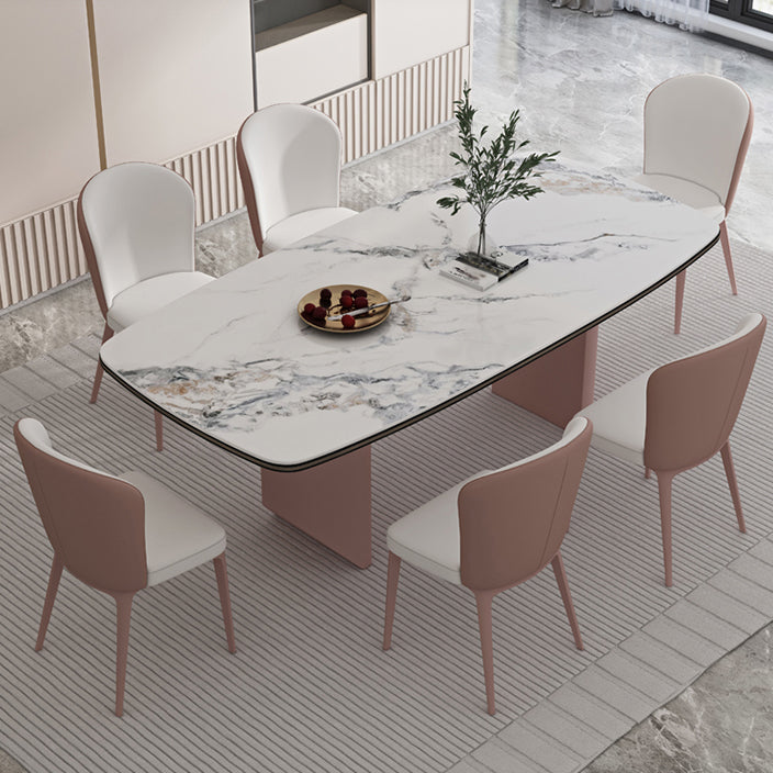 1/3/4/5/7 Pieces Contemporary Dining Set Sintered Stone Dining Room Set 7 Pieces: Table, 6 Chairs Clearhalo 'Dining Room Sets' 'Dining Tables & Seating' 'dining_room_set' 'furn' 'furn_dining_room_set' 'Furniture' 'furniture_dining_room_set' 'Kitchen & Dining Furniture' 'kitchen&dining_furn' 'kitchen' 4640144
