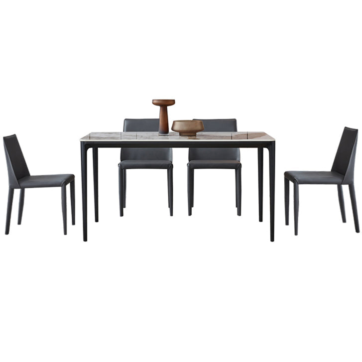 Contemporary 1/2/5 Pieces Dining Set Sintered Stone Dining Room Set 5 Pieces: Table, 4 Chairs Clearhalo 'Dining Room Sets' 'Dining Tables & Seating' 'dining_room_set' 'furn' 'furn_dining_room_set' 'Furniture' 'furniture_dining_room_set' 'Kitchen & Dining Furniture' 'kitchen&dining_furn' 'kitchen' 4640170