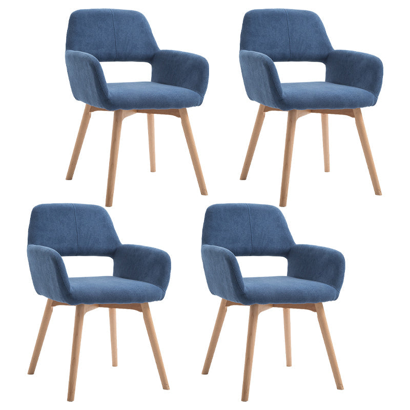 Wood Scandinavian Dining Kitchen Room Chair Open Back Arm Chair Dark Blue 4 Piece Set Clearhalo ' kitchen&dining_furn' 'Dining Chairs' 'Dining Tables & Seating' 'dining_chair' 'furn' 'furn_dining_chair' 'Furniture' 'furniture_dining_chair' 'Kitchen & Dining Furniture' 'kitchen' 4641229