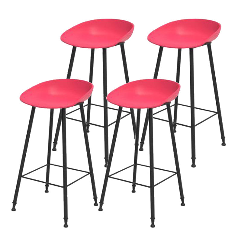 Industrial Style Bar-stool Bucket PP Seat Counter Stool for Kitchen Bar Red 4 Piece Set Clearhalo 'Bar Furniture' 'Bar Stools' 'bar_stools' 'furn' 'furn_bar_stools' 'furniture_bar_stools' 'Kitchen & Dining Furniture' 'kitchen&dining_furn' 'kitchen' 'kitchen_furn' Furniture' 4644644