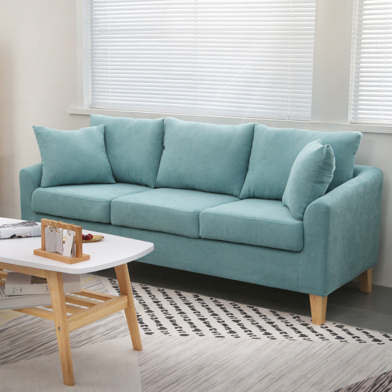 3-Seat Cushions Sofa 68.11*27.56*28.35 Slipcovered Square Arm Sofa Mint Green Clearhalo 'furn' 'furn_sofas' 'Furniture' 'furniture_sofas' 'kitchen' 'kitchen_sofas' 'Living Room Furniture' 'Sofa' 'sofas' 4648335