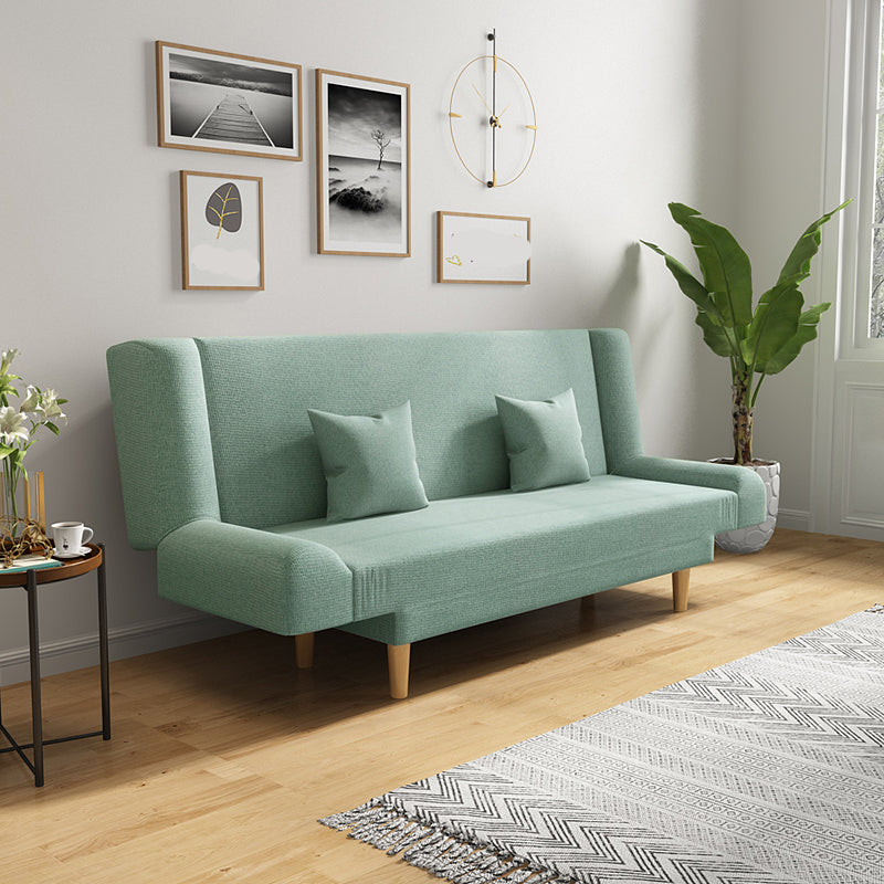 75"Modern Linen Recessed Arm Foldable Convertible Sleeper Sofa Sage Green Brown Clearhalo 'furn' 'furn_sofas' 'Furniture' 'furniture_sofas' 'kitchen' 'kitchen_sofas' 'Living Room Furniture' 'Sofa' 'sofas' 4648571