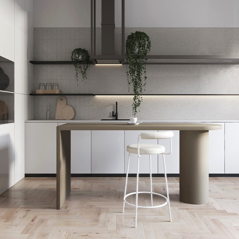 Industrial Wood Bar Table with Specialty Table Top Double Pedestal Table - 41.3" H 78.7"L x 15.7"W x 41.3"H Grey Without Chairs Clearhalo 'Bar Furniture' 'Bar Tables' 'bar_tables' 'furn' 'furn_bar_tables' 'Furniture' 'furniture_bar_tables' 'Kitchen & Dining Furniture' 4653732