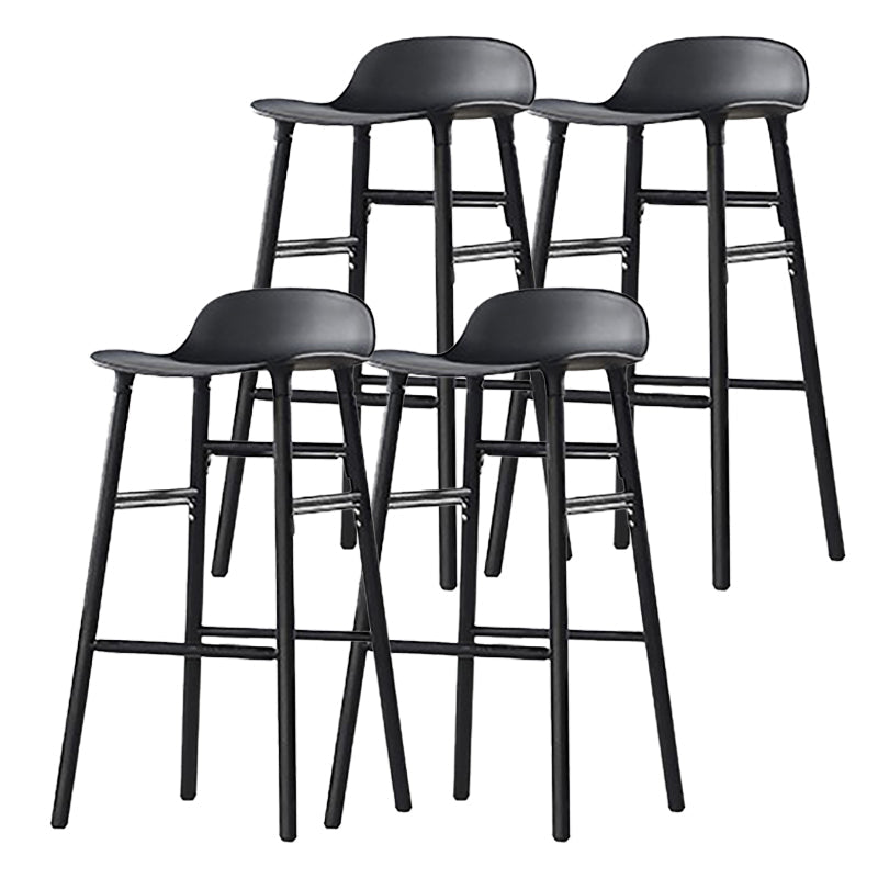 Contemporary Simple Counter Stools 30 Inch Wood 4 Legs Indoor Bar Stool Black Black 4 Piece Set Clearhalo 'Bar Furniture' 'Bar Stools' 'bar_stools' 'furn' 'furn_bar_stools' 'furniture_bar_stools' 'Kitchen & Dining Furniture' 'kitchen&dining_furn' 'kitchen' 'kitchen_furn' Furniture' 4654239